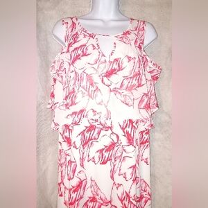Fever Cold Shoulder Red Leaf Dress